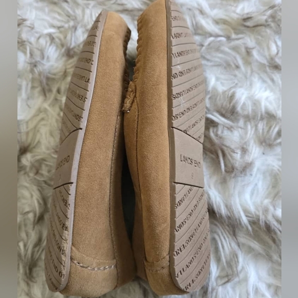 Lands' End Tan Leather Moccasin Suede Shoes Size 9B 🌴✌️ - Picture 8 of 9